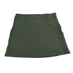 Zara Black and Green Patterned Mini Skirt SZ XS NWT